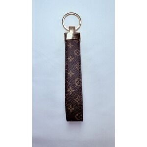 keychain Wristband, Brown With Gold Hardware Monogram Brown And Gold Hardware